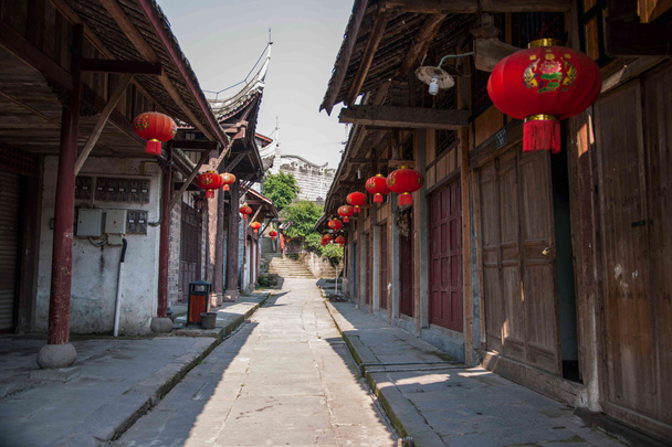 Chongqing Rongchang Road Hole Old Town Streets - 写真・画像