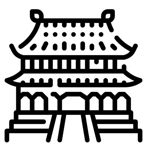 architektonická ikona budovy v Asii - Vektor, obrázek
