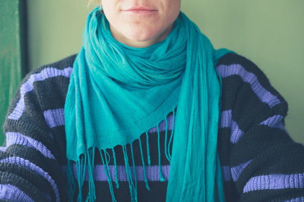 Young woman with scarf - Zdjęcie, obraz