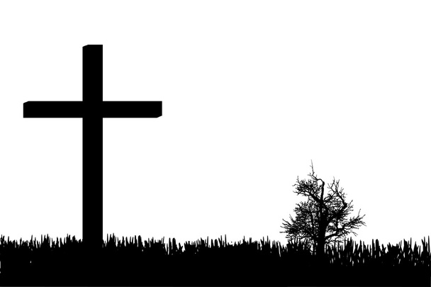 Vector silhouette of a cross. - Vector, Image
