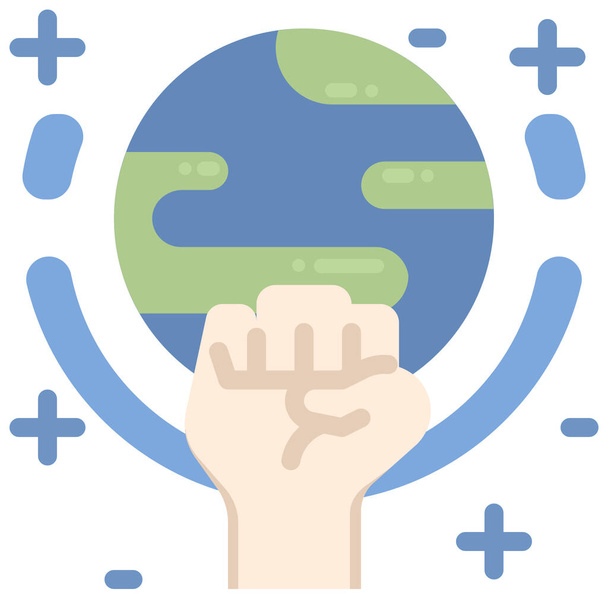 aktivista klíma föld ikon lapos stílusban - Vektor, kép