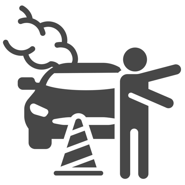 accident broken car icon in Solid style - Vector, Image