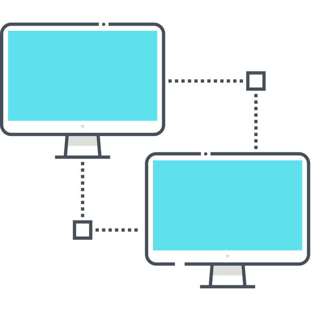 ordenadores conectan icono de Internet - Vector, Imagen