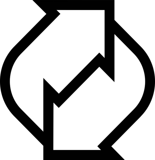 Refresh-Return-Symbol im Umrissstil recyceln - Vektor, Bild