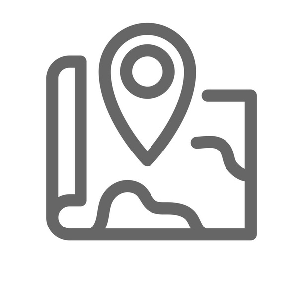 kompas aardrijkskunde locatie icoon in outline stijl - Vector, afbeelding