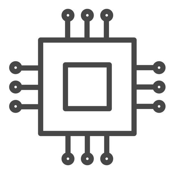 chip chipset icona digitale in stile Outline - Vettoriali, immagini