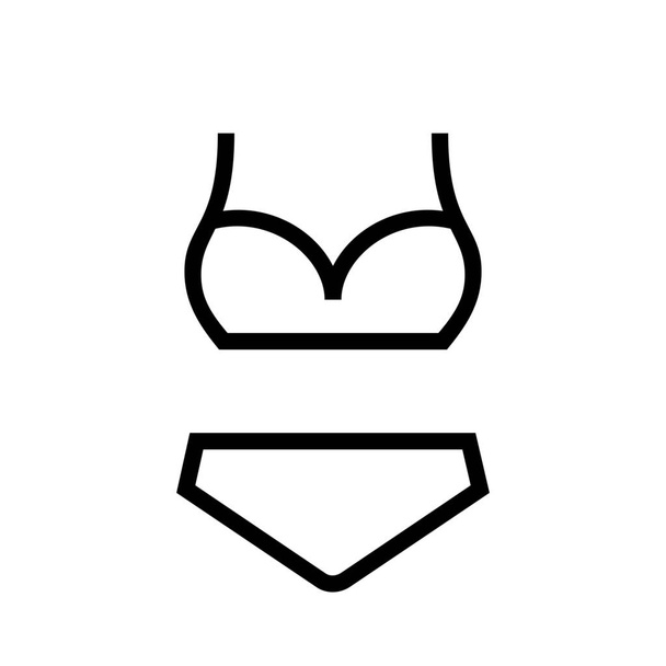 bar bikini ubrania ikona w stylu Zarys - Wektor, obraz