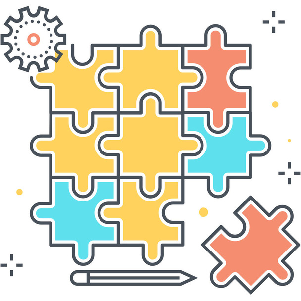 choice commerc jigsaw icon in Filled outline style - Vector, Image