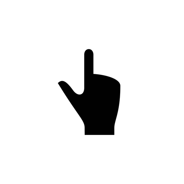 mano humana icono de apuntar en estilo sólido - Vector, Imagen