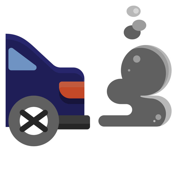 levegő autó emisszió ikon lapos stílusban - Vektor, kép
