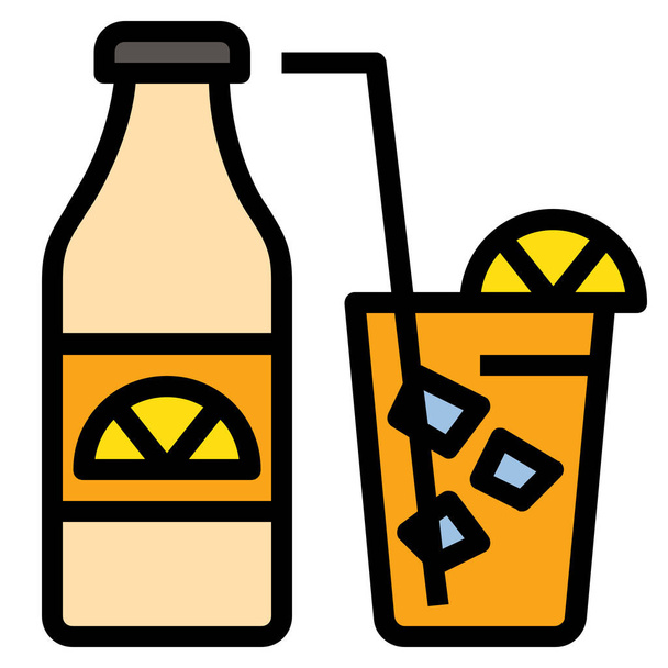 drink fresh juice icon in Filled outline style - Vector, Image