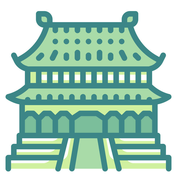 ikona budynku architektury azjatyckiej - Wektor, obraz