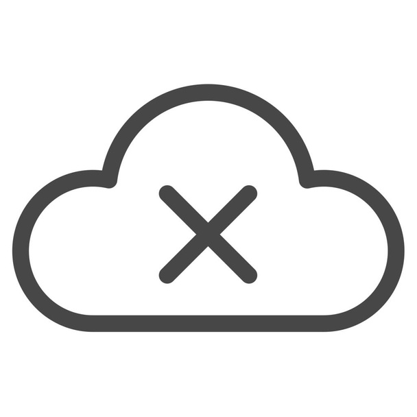 cloud delete error icon in Outline style - Vector, Image
