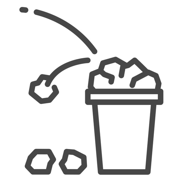 icono de la idea de basura bin en el estilo de esquema - Vector, Imagen
