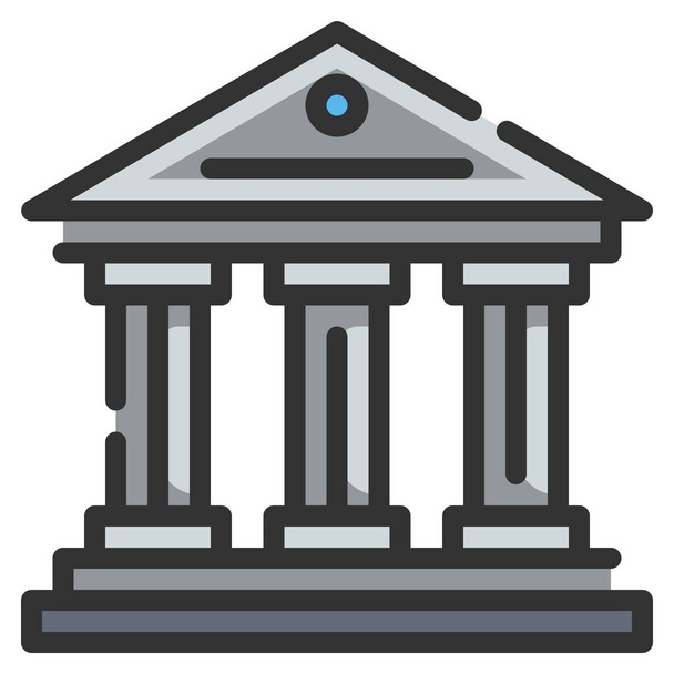 pankkirakennukset klassinen ikoni täytetty ääriviivat tyyli - Vektori, kuva