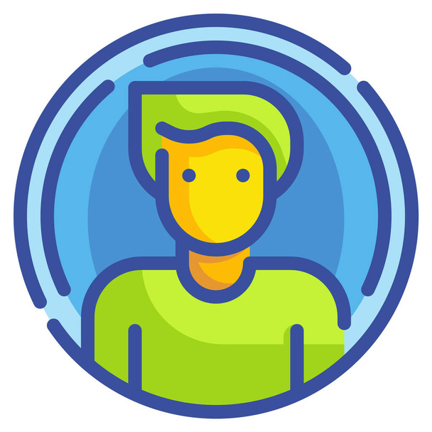 icona media dell'interfaccia avatar in stile contorno riempito - Vettoriali, immagini