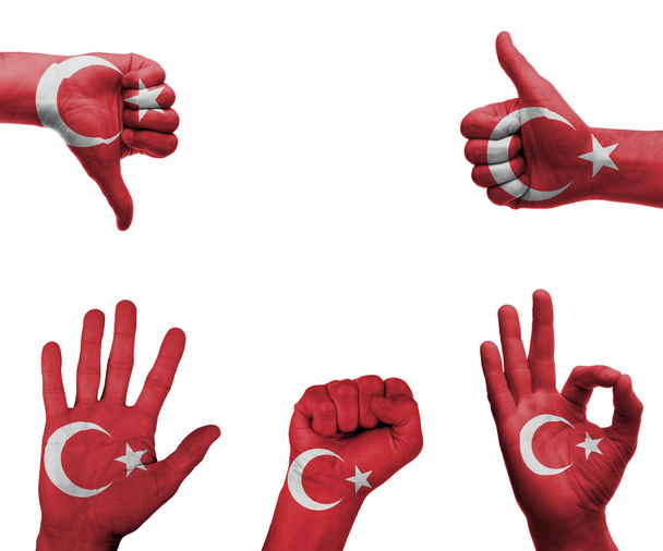 kézzel beállítani a Törökország zászlaja - Fotó, kép
