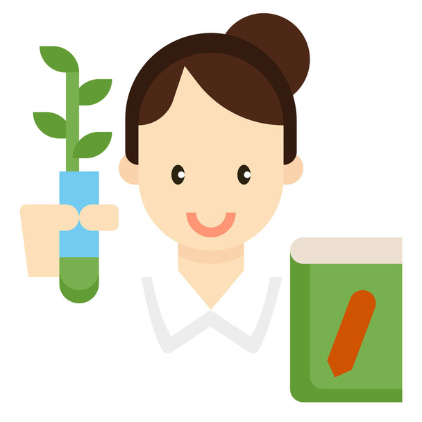zemědělský avatar botanik ikona v plochém stylu - Vektor, obrázek