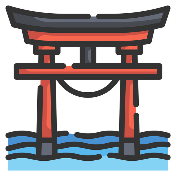 αρχιτεκτονική asia gate icon - Διάνυσμα, εικόνα