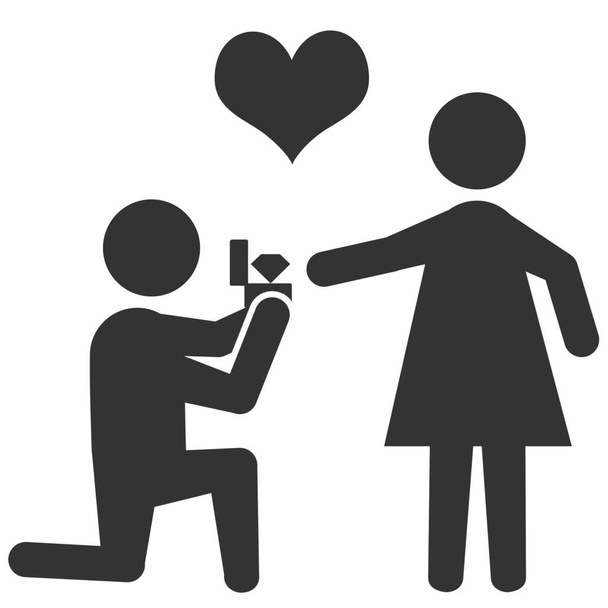 propuesta proponer icono de pareja en estilo sólido - Vector, imagen