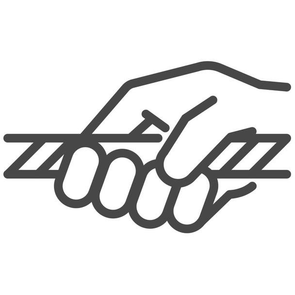 перетащите значок жеста пальцев в стиле контура - Вектор,изображение