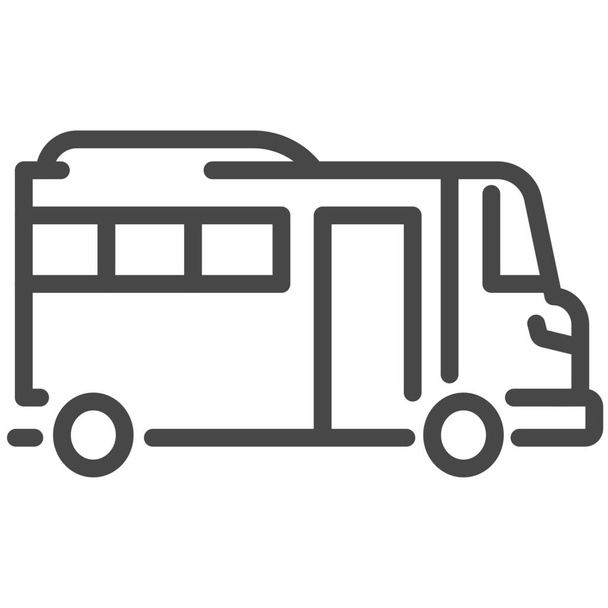 διαφήμιση εικονίδιο λεωφορείου σε στυλ περίγραμμα - Διάνυσμα, εικόνα