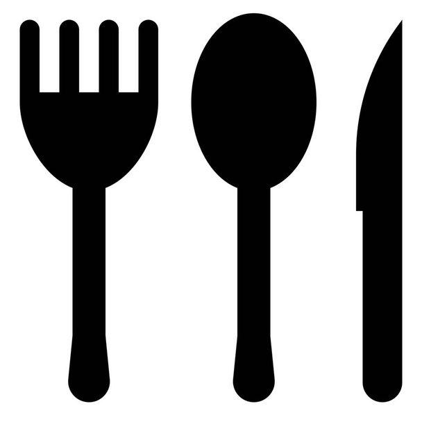 fourchette icône couteau de cuisine dans le style solide - Vecteur, image