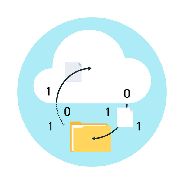 cloud cloud synchronisatie bestanden pictogram in Badge stijl - Vector, afbeelding