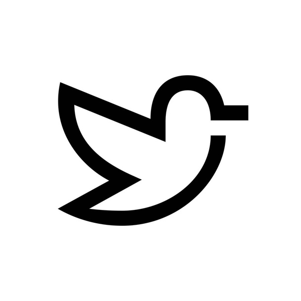 dier vogel huisdier pictogram in contouren stijl - Vector, afbeelding
