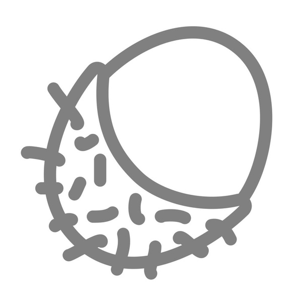 иконка фруктового негрито рамбутан в стиле наброска - Вектор,изображение