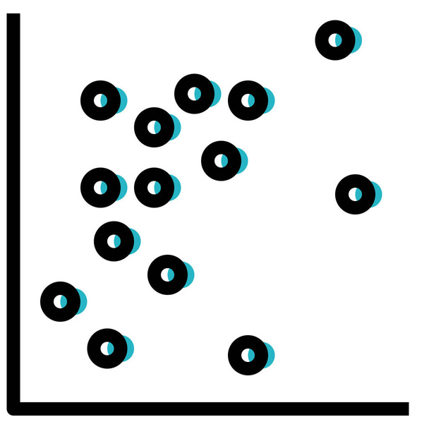 data dot plot icon in Filled outline style - Vector, Image