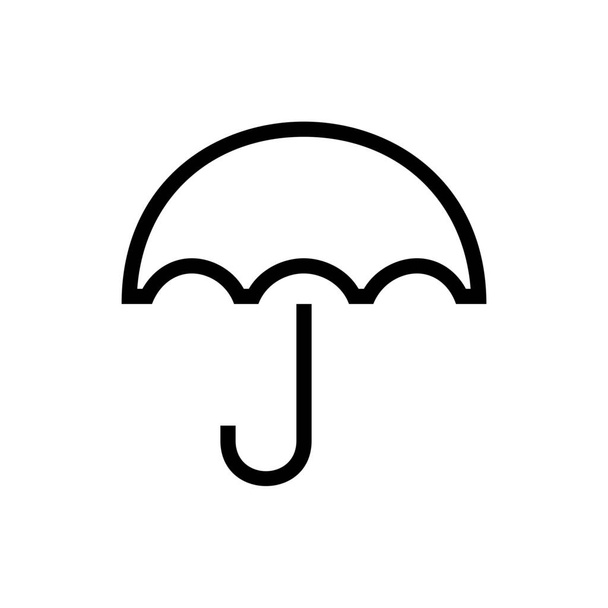 概要スタイルで雨の傘のアイコンを保護 - ベクター画像