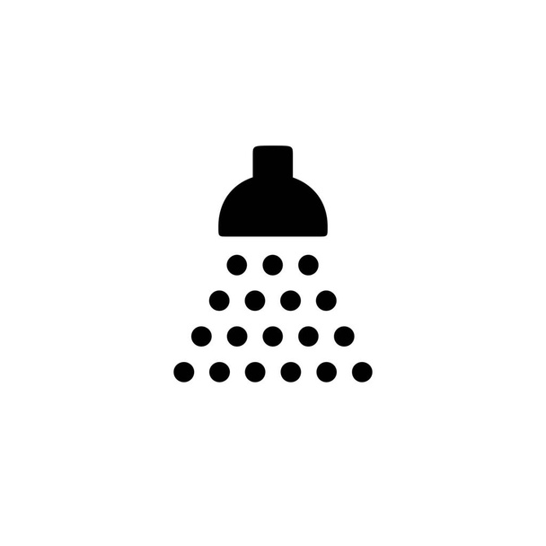 amenidades ícone chuveiro higiene em estilo sólido - Vetor, Imagem