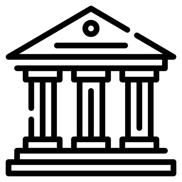 bank épületek klasszikus ikon körvonalazott stílusban - Vektor, kép
