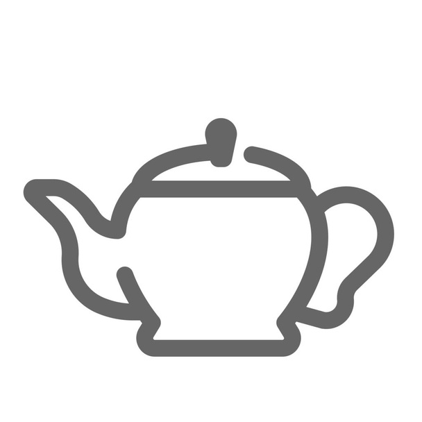 βραστήρας τσάι τσάι εικονίδιο βραστήρα σε στυλ περίγραμμα - Διάνυσμα, εικόνα