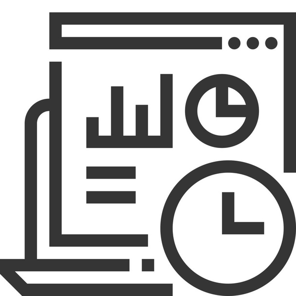 Internet Live Echtzeit Features Symbol im Outline-Stil - Vektor, Bild