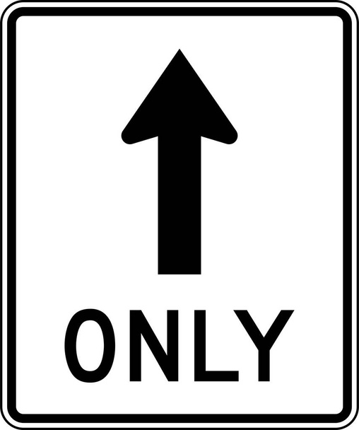 Straight Ahead Only Official US Road Signal Illustration - Foto, immagini