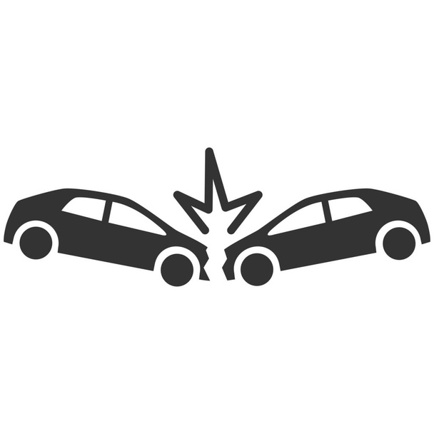 accident cars collide icon in Solid style - Vector, Image