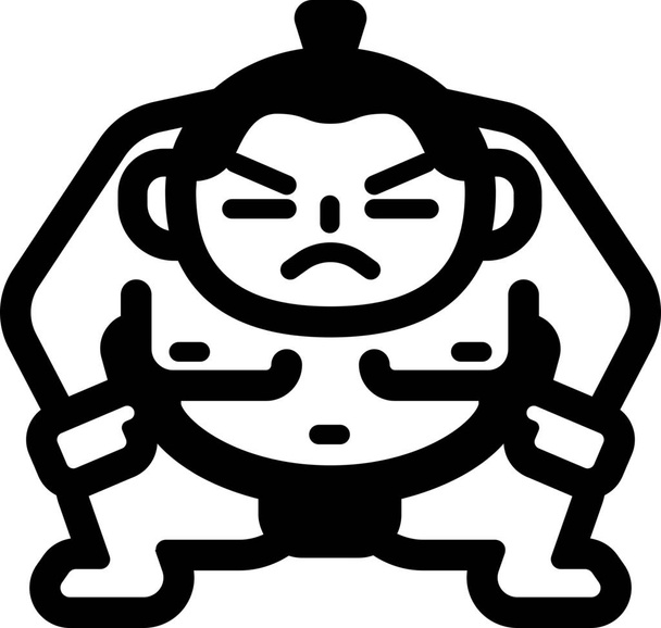 tłuszcz japoński sport ikona w solidnym stylu - Wektor, obraz