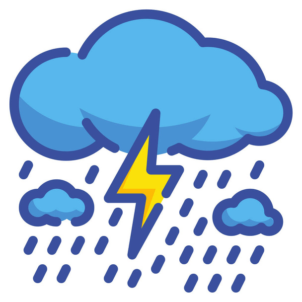 икона климатических дождей в категории Осень - Вектор,изображение