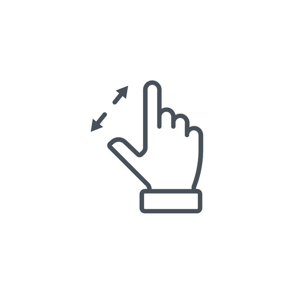 haga clic en el icono del gesto del dedo en el estilo de esquema - Vector, imagen