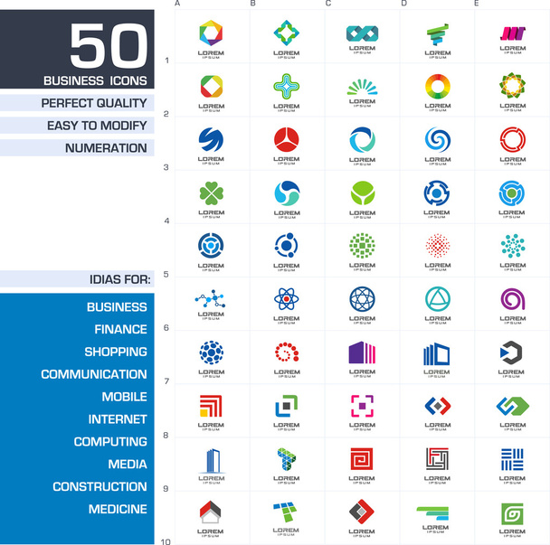 készlet 50 ikonok a vállalat üzleti - Wektor, obraz