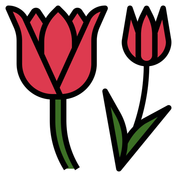 aroma flor fragante icono en estilo de contorno lleno - Vector, Imagen