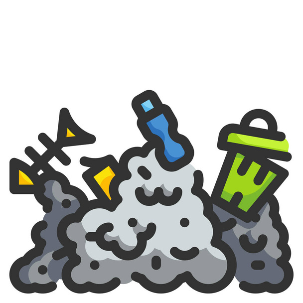 contaminated garbage junk icon in Nature, outdoors & adventure category - Vector, Image