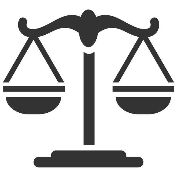 bíróság bíró bírói ikon szilárd stílusban - Vektor, kép