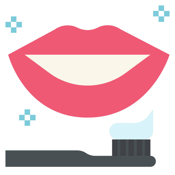 brush dental health icon in Flat style - Vector, Image