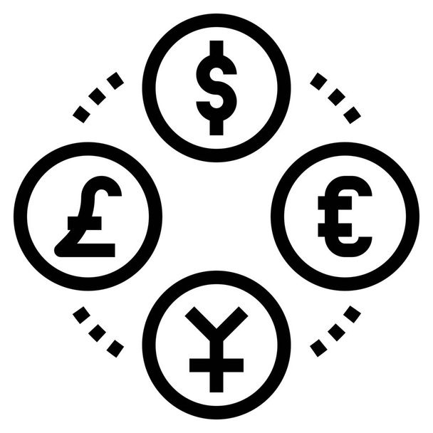 cambio valuta icona forex in stile Outline - Vettoriali, immagini