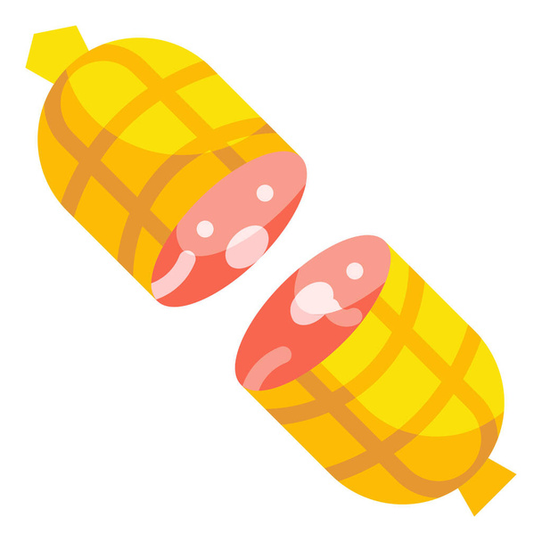 icône de jambon de boucherie dans le style plat - Vecteur, image