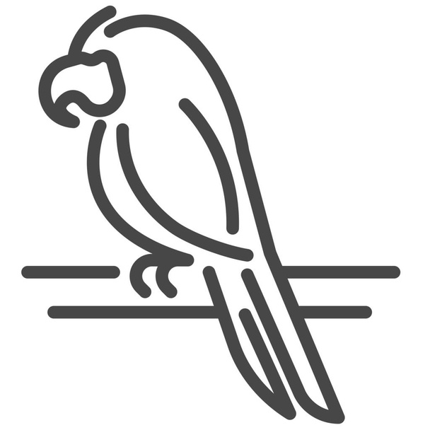 icono jurong cacatúa de pájaro en estilo Esquema - Vector, Imagen