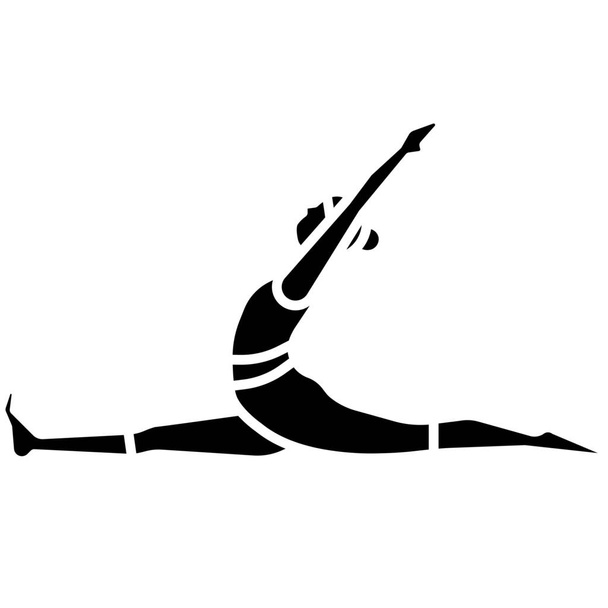 Biegen Fitness-Affe Symbol in Solid-Stil - Vektor, Bild